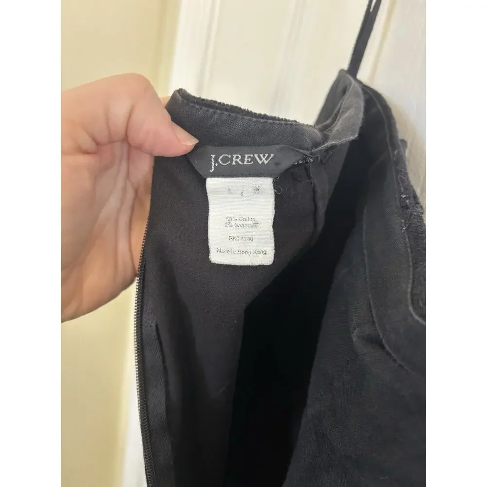 Vtg 90s J Crew Black Velvet Straight Pants Sailor Trousers Size 6/8 Preppy Goth